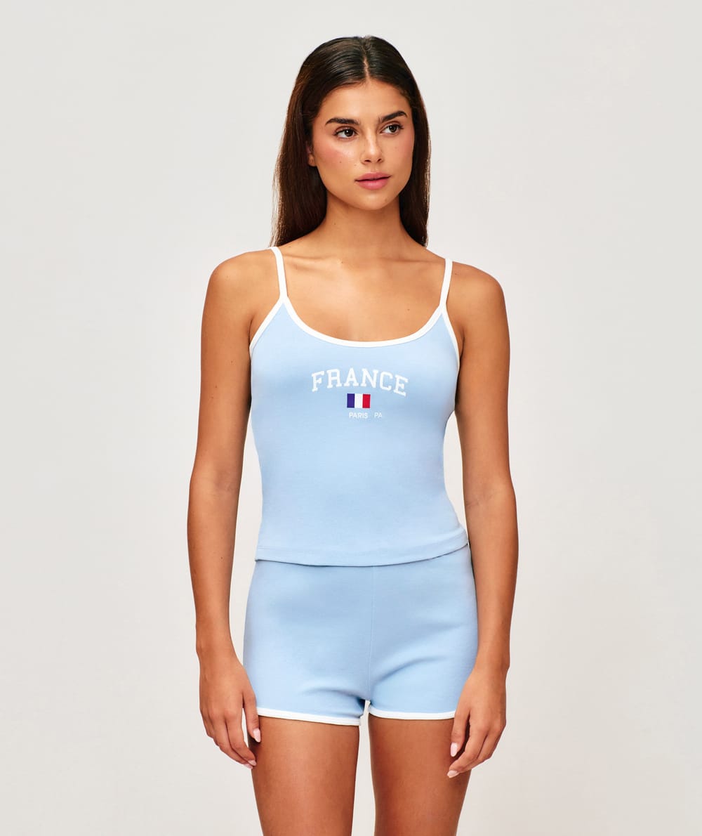 Printed jersey shorts 'France';