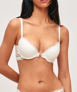 Lace push-up bra with sun jewel;