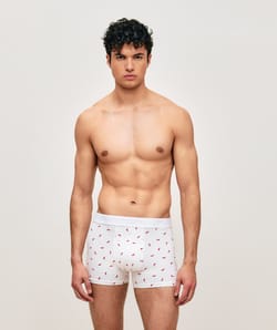 Cotton boxer shorts with chili patterns;