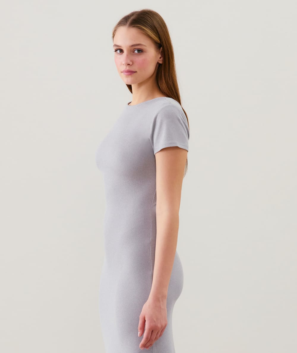 Lange jersey jurk;