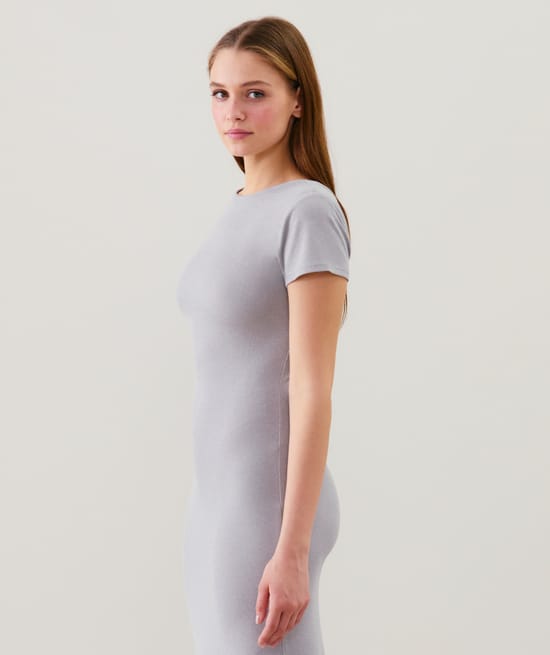 Lange jersey jurk;