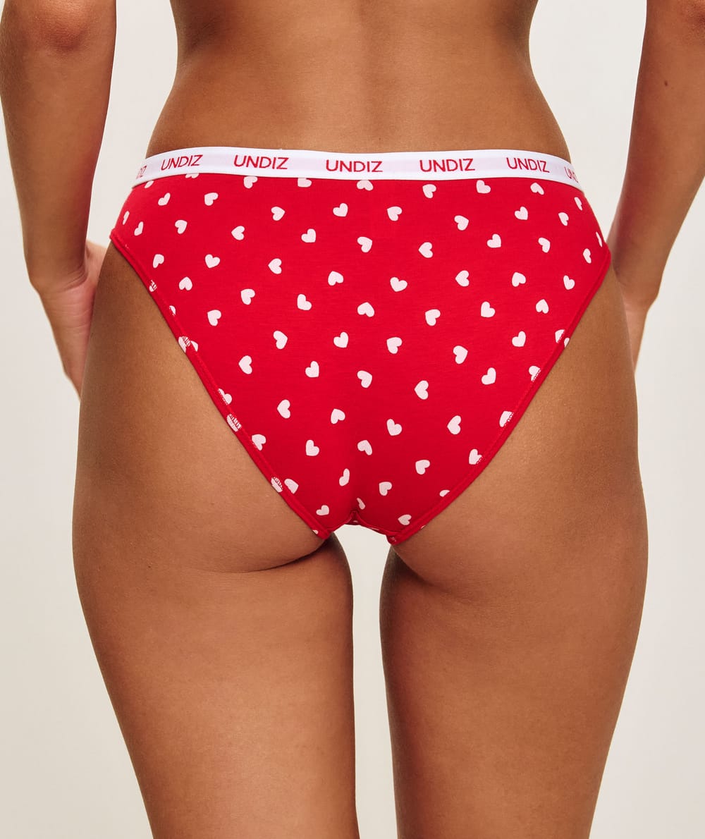 Bragas de algod&oacute;n con patr&oacute;n de corazones;
