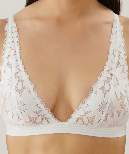 Soutien-gorge triangle en dentelle;