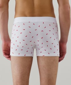 Boxer shorts with chili pepper print;