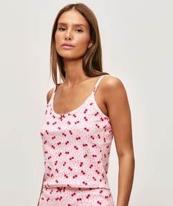 Cherry jersey camisole;