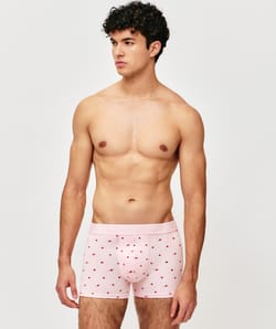 Cotton boxer with heart print;