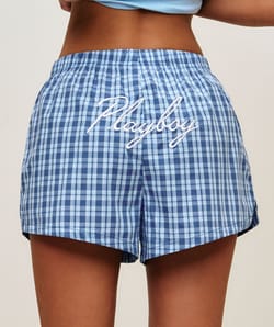 Pantalones cortos de algod&oacute;n con bordado de Playboy;