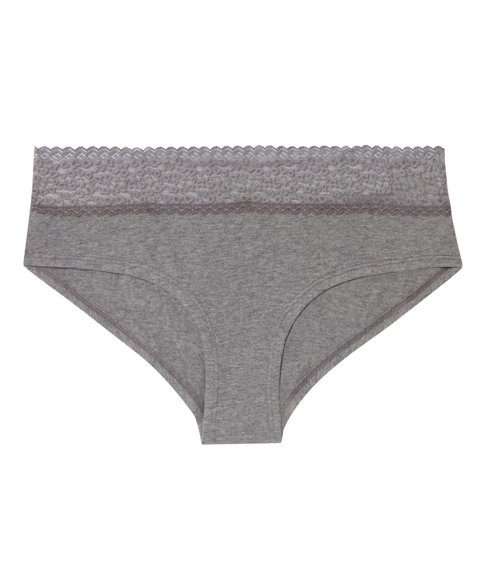 Plain hipsters with leopard lace;