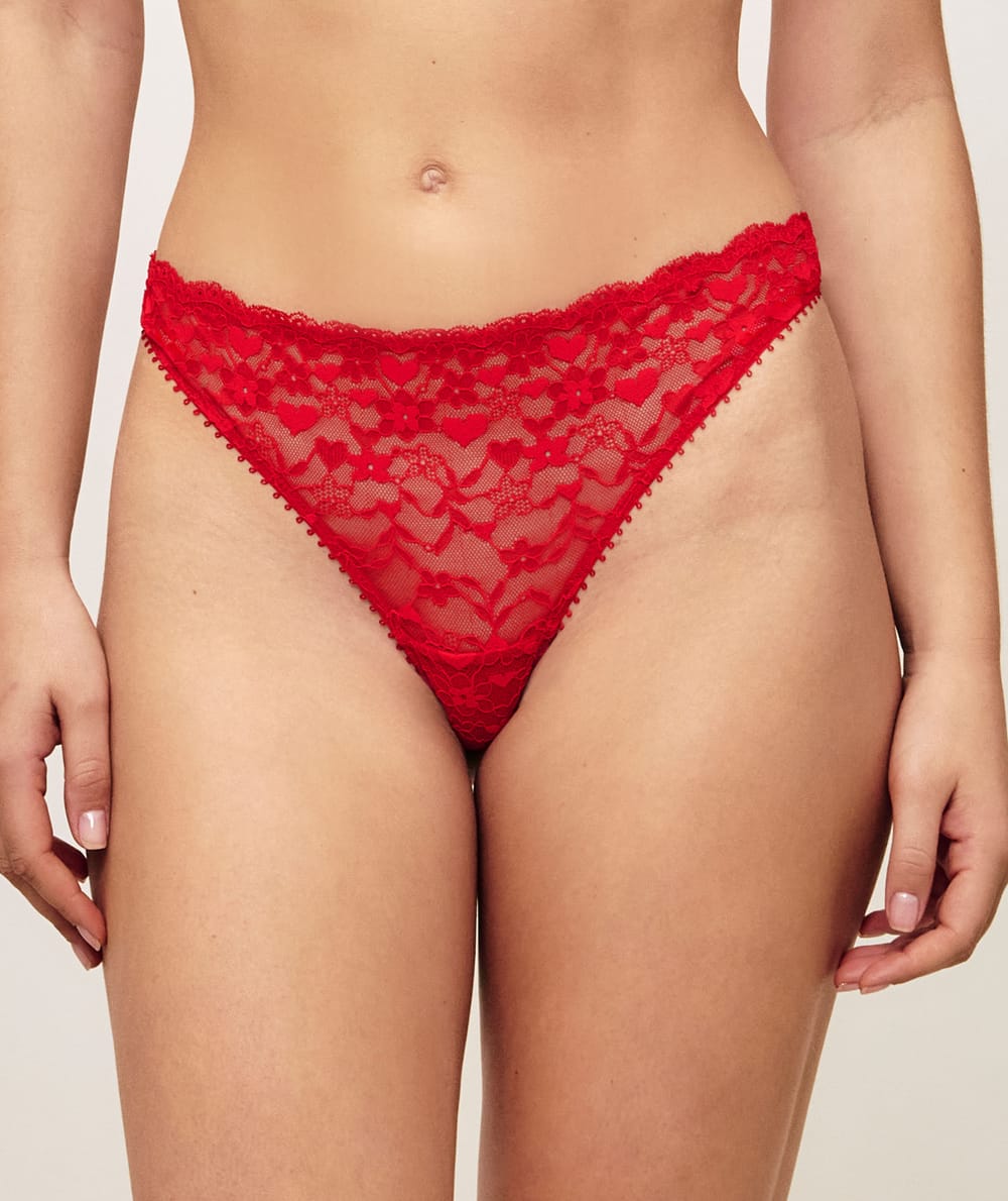 Lace thong;