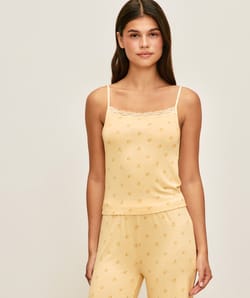 Printed duck jersey tank top;