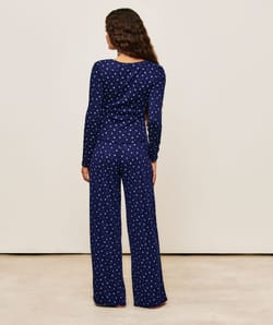 Long sleeve top in printed jersey flowers;