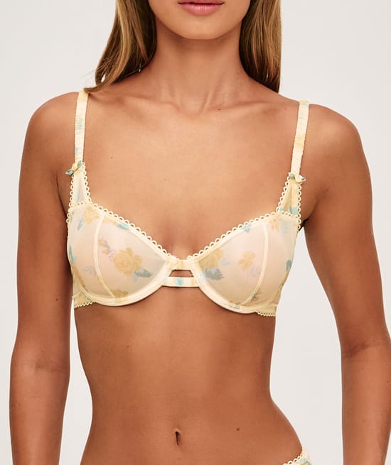 Floral mesh bra;