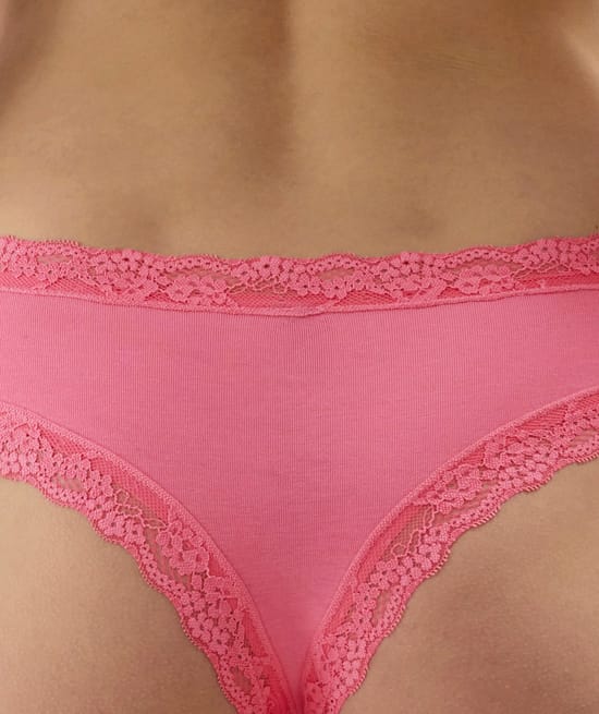 Cotton and lace cheeky brief;