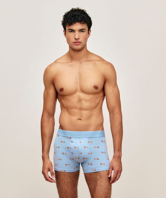 Printed cotton boxers with dachshunds;