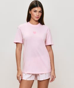 Striped shorts with teddy bear pattern;