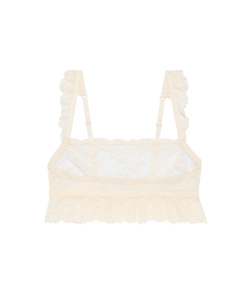 Sujetador bralette con volantes de encaje;
