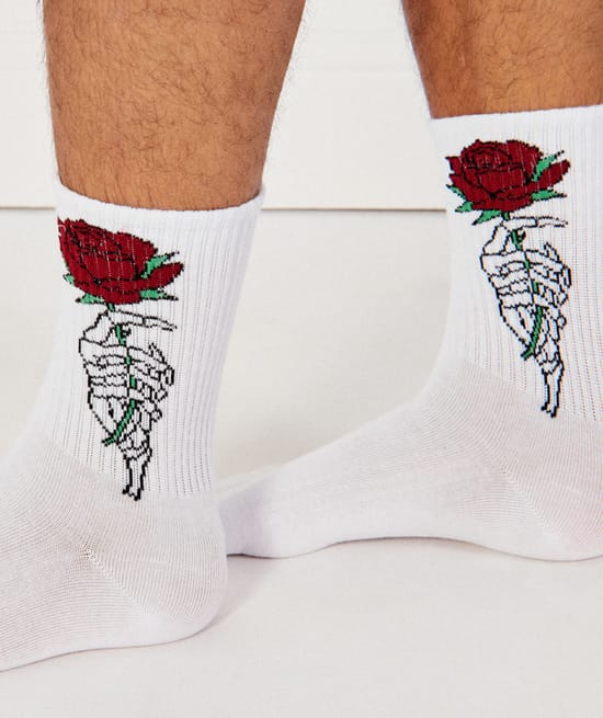 Chaussettes à motifs fleur;