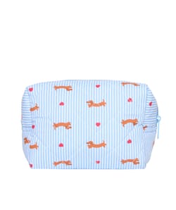 Pochette matelass&eacute;e &agrave; imprim&eacute; rayures et teckels;