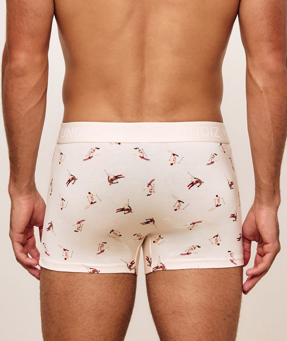 Boxer en coton imprim&eacute; skieurs;