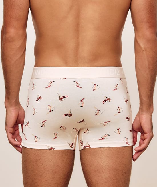 Boxer en coton imprim&eacute; skieurs;