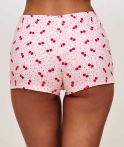 Cherry print jersey shorts;