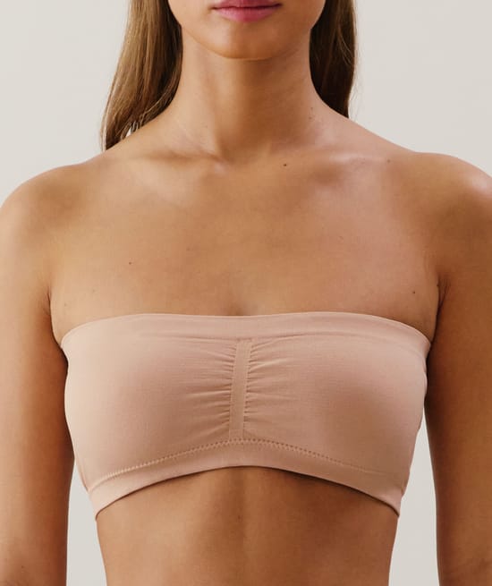 Seamless bandeau-style bra;