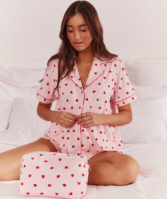 Heart and ladybug patterned jersey shirt;