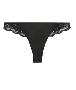 Microfibre thong with embroidery;