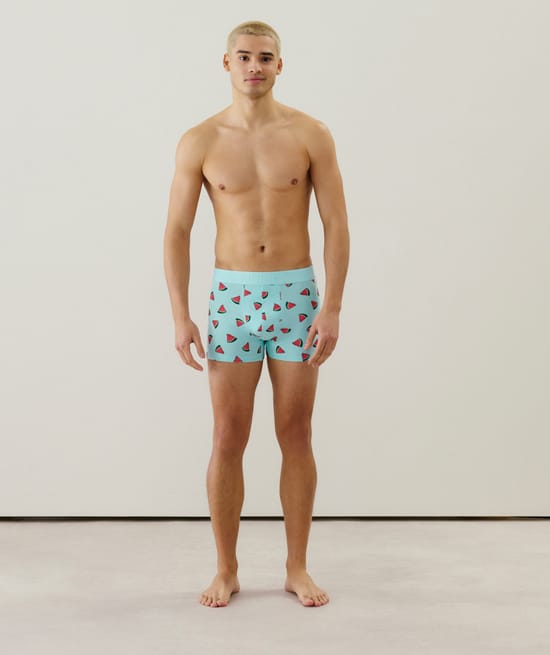 Cotton boxer shorts with pattern;