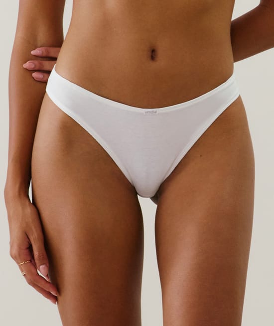 Organic cotton thong;