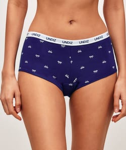 Shorty en coton imprim&eacute; noeuds;