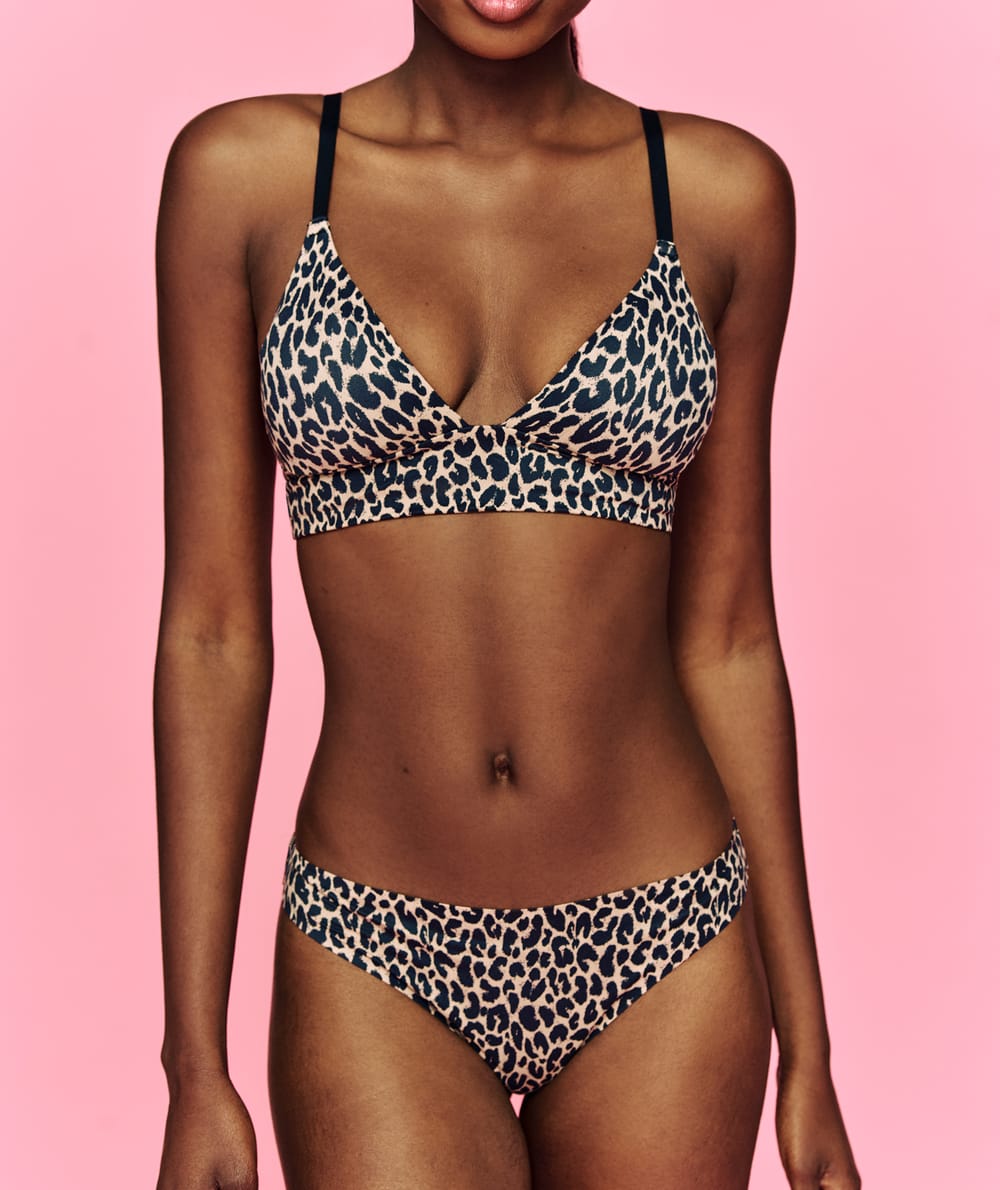 Leopard print microfibre thong - SOFTIZ;