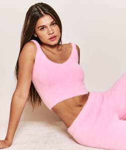 Pantalon en maille duveteuse;