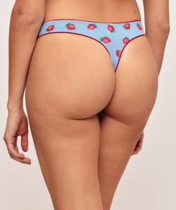 Pack of 3 patterned cotton thongs;