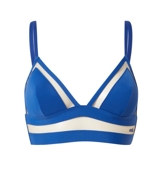 soutien-gorge triangle sans-armatures et r&eacute;sille transparente;