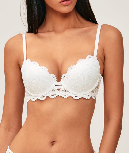 Lace floral push-up bra;