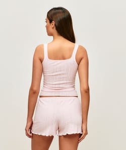 Jersey top with flower patterns;