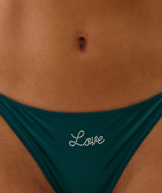 Tanga en microfibre et dentelle;
