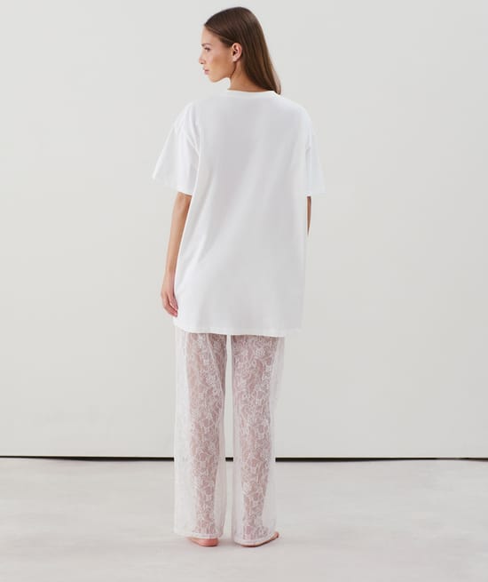 Lace trousers;