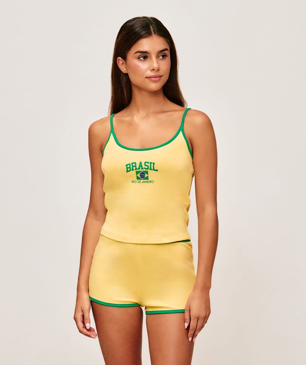 Printed jersey shorts 'Brasil';