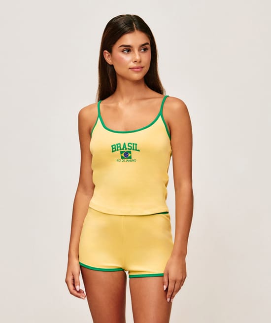 Printed jersey shorts 'Brasil';
