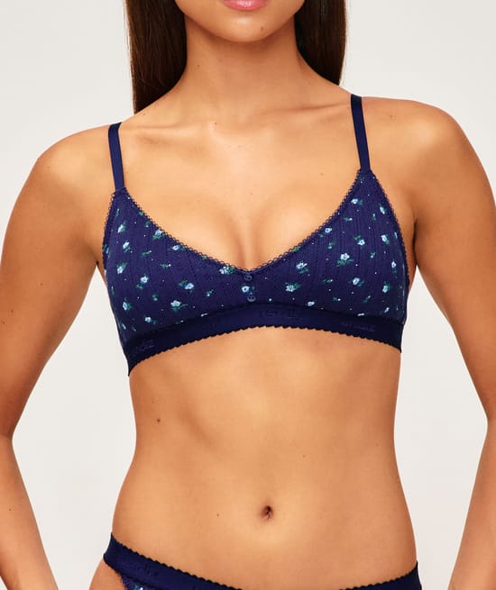 Soutien-gorge triangle imprim&eacute; floral;