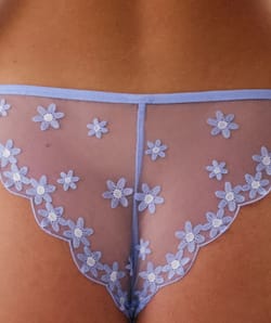 Thong with embroidery;