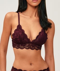 Soutien-gorge triangle ampliforme en dentelle florale;