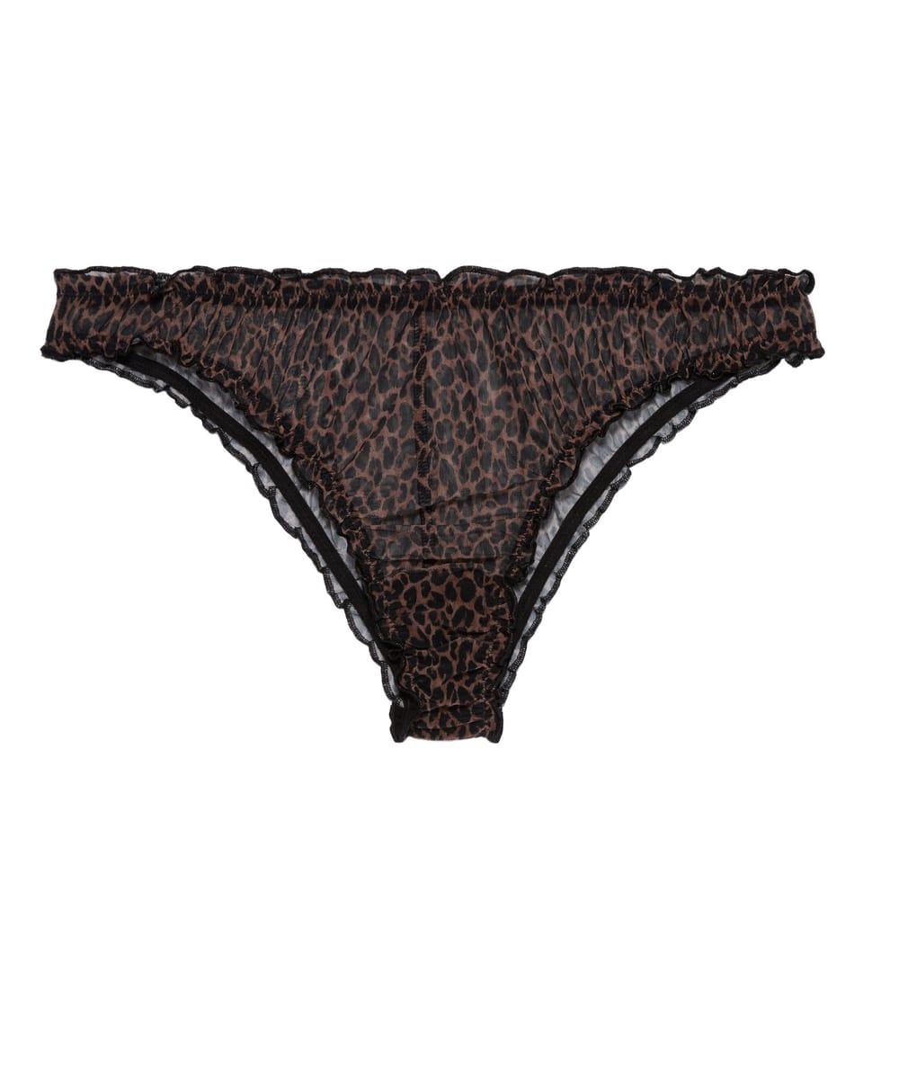 Tanga en mesh léopard;