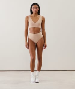 Microfiber high-waisted thong;