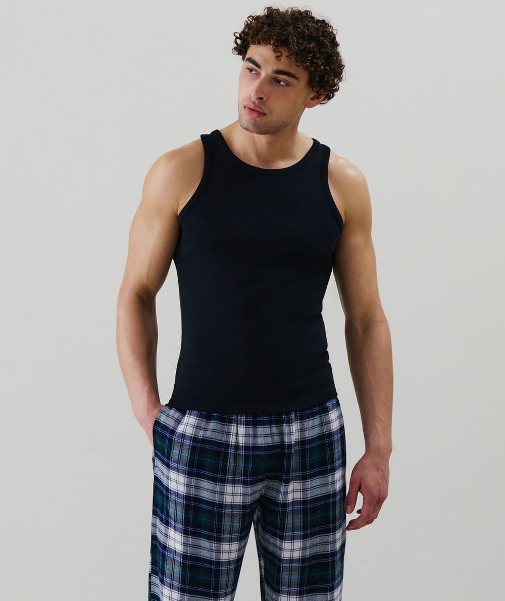 Black tank top;