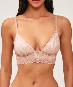 Triangle bra in microfiber with snake print;