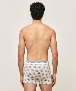 Cotton boxer shorts with dice pattern;