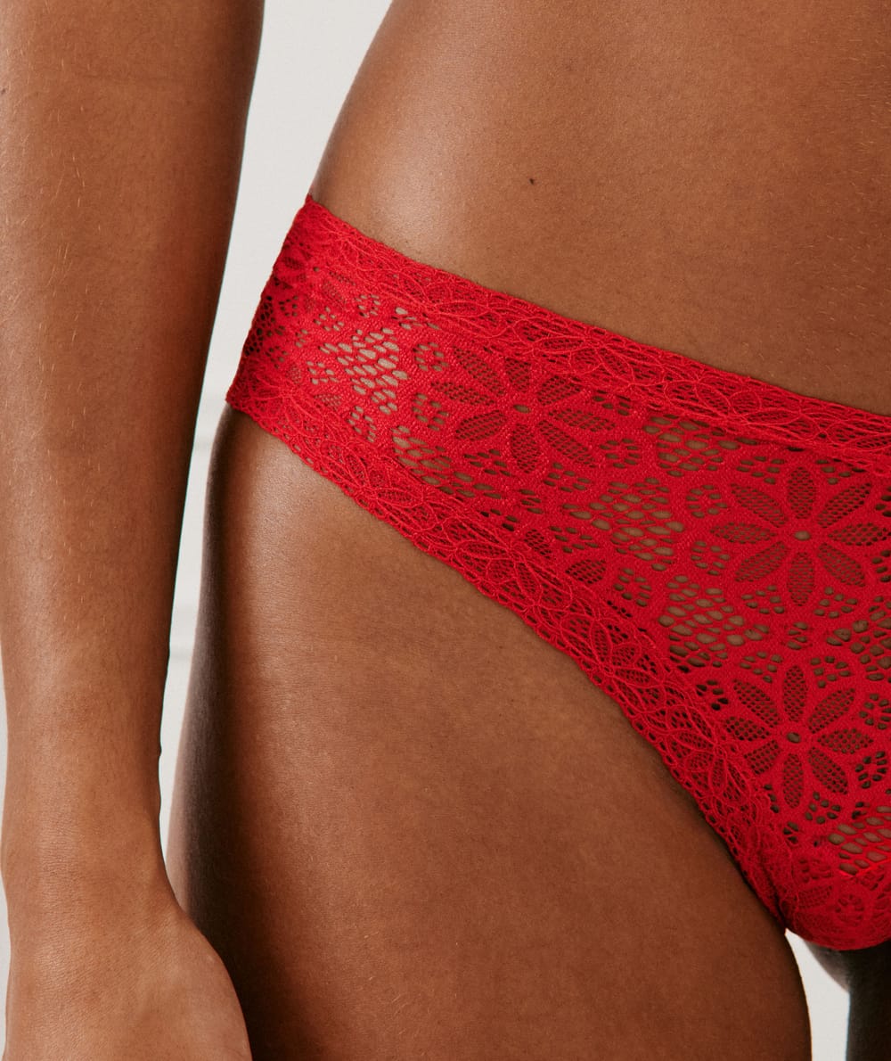 Lace cheekies - red;